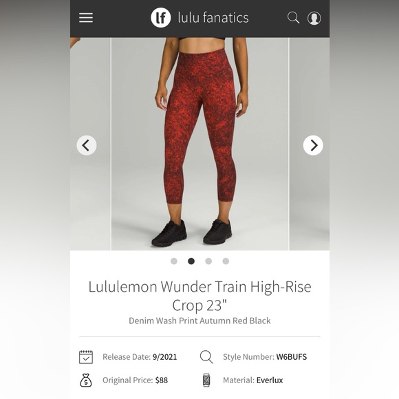 Lululemon Wunder Train High Rise Crop Leggings - Picture 1 of 8